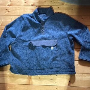 Carhartt Blue Fleece Pullover Jacket